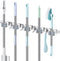 Broom Holder, Mimieyes Mop and Broom Holder Wall Mount,Stainless Steel Broom Organizer Wall Mounted Tools Hanger, Heavy Duty Storage Organization for Home Kitchen Garden Garage Room(5 Racks 4 Hooks)