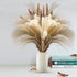17.72" Dried White Pampas Grass 15 Pcs–•Brown Dried Flower 15 Pcs–•30 Pcs Natural Dried Reed, Natural Home Decor & Ideal for Flower Arrangements, Wedding Plants(60 Pcs)