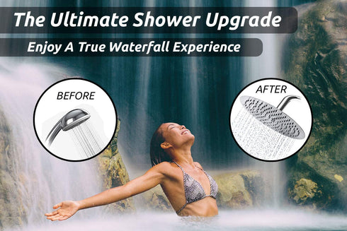Waterfall Shower Head 12 Inch High Pressure Shower Head XXL Rainfall Shower Head Waterfall Shower Head Rain Shower Head