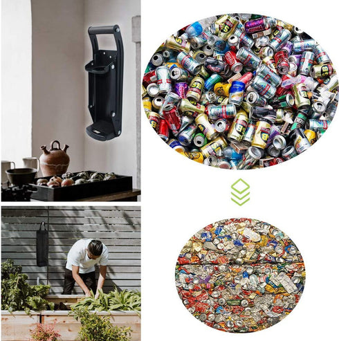 laffeya Can Crusher 16oz, Bottle Opener, Aluminum Can Crushers, Eco-Friendly Can Crusher Wall Mounted Soda Beer Smasher Recycling Tool (16 oz, Black)