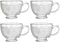 Lawei Set of 4 Glass Jumbo Mugs, 15 Oz Glass Coffee Mug with Handle Glass Cereal Cup Wide Mouth Mug for Coffee, Tea, Soup, Cereal, Ice Cream