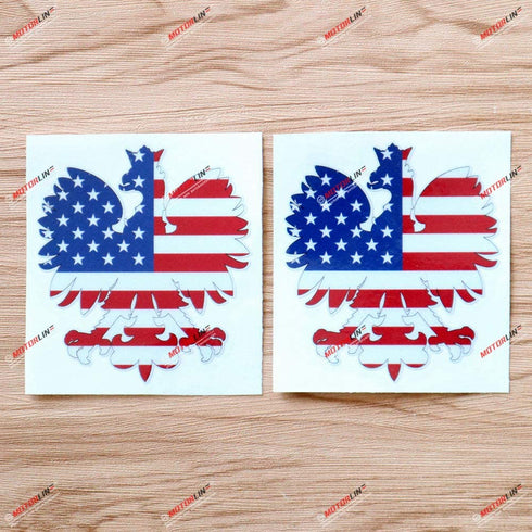 2X Reflective 4'' Polish Eagle Polska Poland USA Flag Decal Sticker Car Vinyl sda1