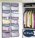 KEETDY Over The Door Organizer Storage for Closet with 5 Pockets Organizer for Bedroom Bathroom, 2 Pack?Grey?