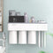Magnetic Toothbrush Holder Wall Mount Electric Toothbrushes Slots Cosmetic Organizer and Drawer with Phone Holder