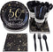 144 Pieces 50th Birthday Party Bundle, Includes Plates, Napkins, Cups, and Cutlery (24 Guests)
