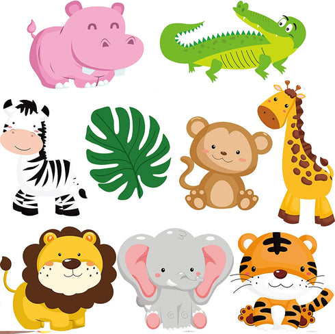 27 Pieces Jungle Themed Party Decorations, Jungle Animals Cutouts Animals Theme Party Signs Paper Cutouts for Theme Party Birthday Party Baby Shower