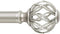 SnugSet | Quick Easy Installation | No Tools Option | 72"-144" Adjustable | 1" Dia. Durable Steel Rod | 4 Brackets Included | Supports Heavy Fabrics | Decorative Nickel Cage Ball Finial