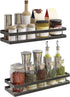 PINNIYOU Spice Rack Wall Mount Organizer, 14" Hanging Black Spice Organizer Shelf, Farmhouse Seasoning Organizer, Space-Saving Spice Shelves Holder for Kitchen, Flexible Bathroom Organizer(2 Pcs)