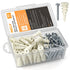 INCLY 100 PCS #8 Drywall Anchors Kit Self Drilling?50 Plastic Dry Wall Anchors and 50 Philips Screws Assortment for Hanging and Mounting with Case, Self Drilling Sheetrock Anchors