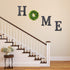 Wooden Home Sign with Green Wreath Flower, Wall Hanging Decor 11.8 Inch Home Decorative Sign Rustic Wooden Letters Decor for Living Room Kitchen Entry Way Housewarming Decoration