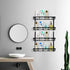 Spice Rack, Spice Rack Organizer Wall Mount, 4-Tier Stackable Hanging Spice Rack, Spice Shelf Storage, Floating Shelves Storage for Spice, Adjustable Spice Holder for Kitchen Bathroom Cabinet Pantry