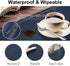 Navy Blue Placemats Set of 4, Faux Leather Waterproof Wipeable Washable Indoor Placemats for Dining Table Home Kitchen Dinner, Dark Blue Rectangle Placemats, WEHVKEI Easy Clean Table Mats Set of 4