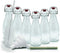 Mockins Set of 6 | 8.5 Oz. Glass Bottle Set with Swing Top Stoppers and Includes Bottle Brush , Funnel and Gold Glass Marker | Clear Glass Water Bottle