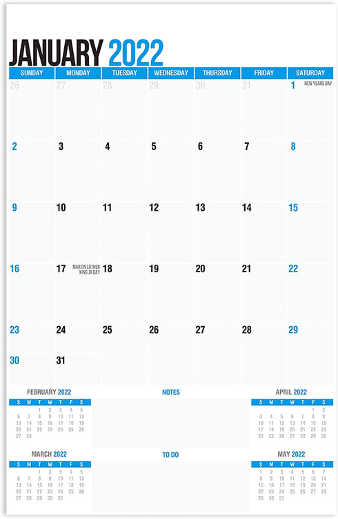 SplightPrints Large 2022 Monthly Calendar Pad with Attached Fridge Magnets and Premium Tear-Off Pages from January 2022 to December 2022 (Vertical 11 x 17 Inches)