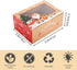 24 Pack Christmas Cookie Boxes for Gift Giving Christmas Bakery Box with Window Large Kraft Holiday Baking Box with Lids for Pastries Treat Cupcakes Dessert Candy 8.3 x 5.9 x3.7 Inch by Superlele