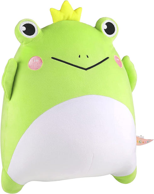 GAGAKU Frog Plush Pillow 15'' Frog Plushie Stuffed Animal Super Soft Animal Pillow Cute Frog Toy Gift for Boys Girls Adults Birthday Valentine's Day Gift