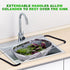 18/8 Stainless Steel Over The Sink Colander with Fine Mesh Strainer Basket & Expandable Rubber Grip Handles - Strain, Drain, Rinse Fruits, Vegetables