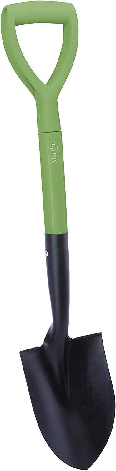 MARTHA STEWART MTS-MDS1 27-Inch Mini Round Pt. Digging Shovel w/8-Inch Heat-Treated Rust-Resistant Solid Steel Blade