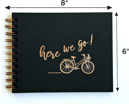 Scrapbook Album, Black Pages, Instax Mini Album, Rose Gold, 6"x7.5", 90 Pgs. Mini Scrapbook Album, Photo Album With Black Pages, Travel Scrapbook Album, Instax Guest Book, Mini Photo Album, Desk Album