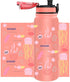 Fanhaw Water Bottles Stainless Steel Insulated Vacuum 20oz Water Bottle for Kids/Adults, 2 Lids Leak Proof Thicken Double Wall for Cold & Hot Beverages, BPA Free (Ocean)