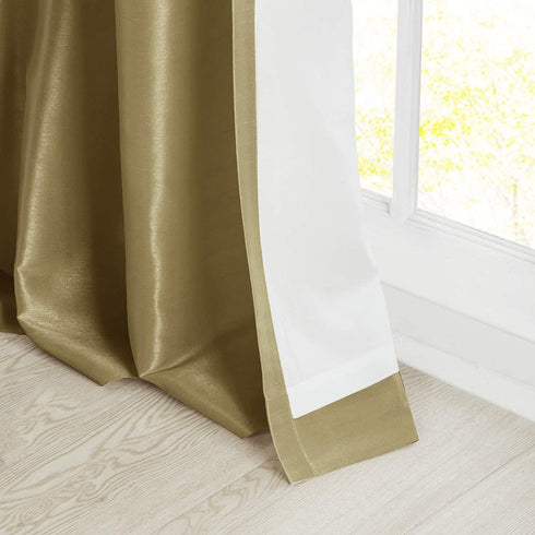 Madison Park Emilia Faux Silk Single Curtain with Privacy Lining, DIY Twist Tab Top, Window Drape for Living Room, Bedroom and Dorm, 50x95, Bronze