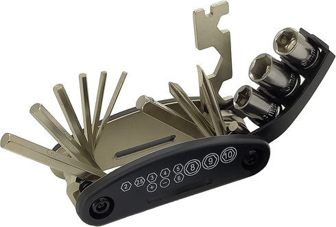 16 in 1 Multi-Function Bike Bicycle Cycling Mechanic Repair Tool Kit?Bicycle Tool Kit, Motorcycle Portable Multifunctional Repair Tool Set? Folding Metric Repair Tool Set Kit