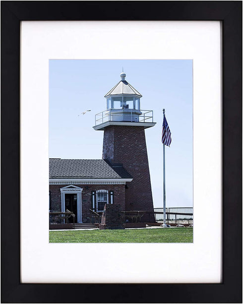 Golden State Art 11x14 Photo Wood Frame with Mat for 8x10 Picture BLACK