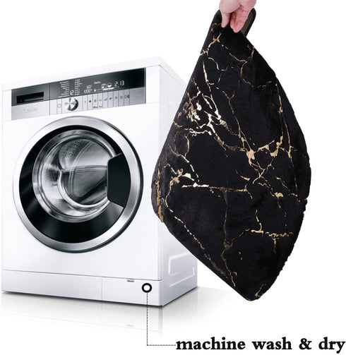 Bathroom mat Luxurious Ultra Soft Non-Slip Absorbent Quick Dry ?Machine Washable Shower Rug, Perfect mat for Bathroom,Kitchen, and Bedroom Decor (19.7 x 31.5 Inch, Black)