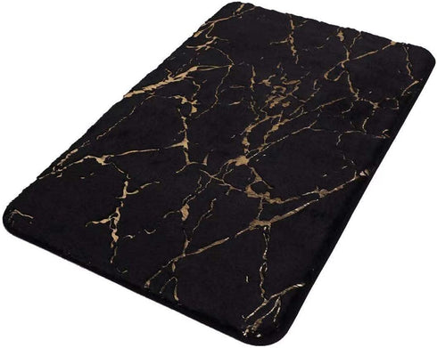 Bathroom mat Luxurious Ultra Soft Non-Slip Absorbent Quick Dry ?Machine Washable Shower Rug, Perfect mat for Bathroom,Kitchen, and Bedroom Decor (19.7 x 31.5 Inch, Black)