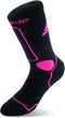 Rollerblade Performance Women's Socks, Inline Skating, Multi Sport, Black and Pink, Size Large