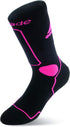 Rollerblade Performance Women's Socks, Inline Skating, Multi Sport, Black and Pink, Size Large