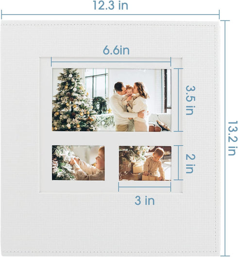 Golden State Art, Photo Album for 600 4x6 Photos Leather Cover Extra Large Capacity for Family Wedding Anniversary Baby Vacation (White)