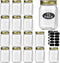 16 oz Mason Jars With Lids Regular Mouth 15 Pack-16 oz Glass Jars with Lids,Bulk Pint Clear Glass Jars For Meal Prep, Food Storage With 20 Labels (Gold Lids)