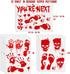 Halloween Decorations 112PCS Halloween Window Clings, 12 Sheets Bloody Handprint Footprint Skull Blood Decor Floor Clings, Spooky Window Stickers Decal for Haunted House Halloween Party Decorations