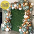 Sweet Baby Co. Neutral Sage Green Balloon Garland Kit Woodland Arch with Light Sage, Cocoa, Brown, Gold, White Balloons for Baby Shower Decorations, Hunter Jungle Theme Party Supplies, Safari Decor