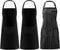 Syntus 2 Pack Waterdrop Resistant Bib Apron with 2 Pockets & 1 Pack 100% Polyester Yarn Dyed Apron with 3 Pockets