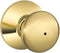 Schlage F40 PLY 605 Plymouth Door Knob, Bed & Bath Privacy Lock, Bright Brass