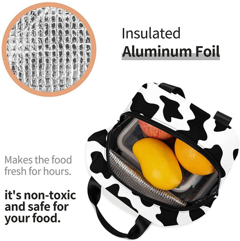 Cool Cow Lunch Box Insulated Lunch Boxes Waterproof Lunch Bag Reusable Lunch Tote With Front Pocket For School Office Picnic