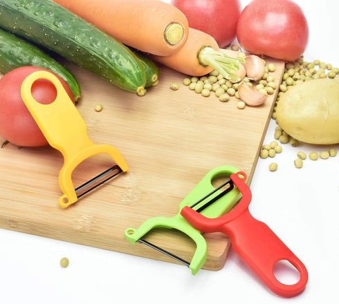 KITCHPOWERR Original Vegetable Fruit Peeler Carbon Steel Blade 3 Pack Red/Green/Yellow€¦