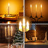 CXMYKE 6PACK 7.9" LED Taper Candles with Removable Silver Candle Holders - Battery Operated Flameless Window Candles with Remote Timer - Warm White Flicker Light - Perfect for Wedding/ Birthday Decor