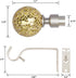 BOOM JOG Glass Mosaic Ball Finials Curtain Rod?3/4? Adjustable Curtain Rod?28-48 Inch?Nickel