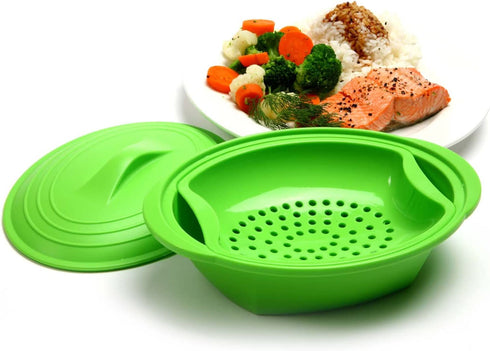 Norpro Silicone Steamer with Insert, Green