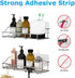 Adhesive Shower Caddy Shower Shelf Basket with Hooks, 304 Stainless Steel, 2 Pack (Silver)
