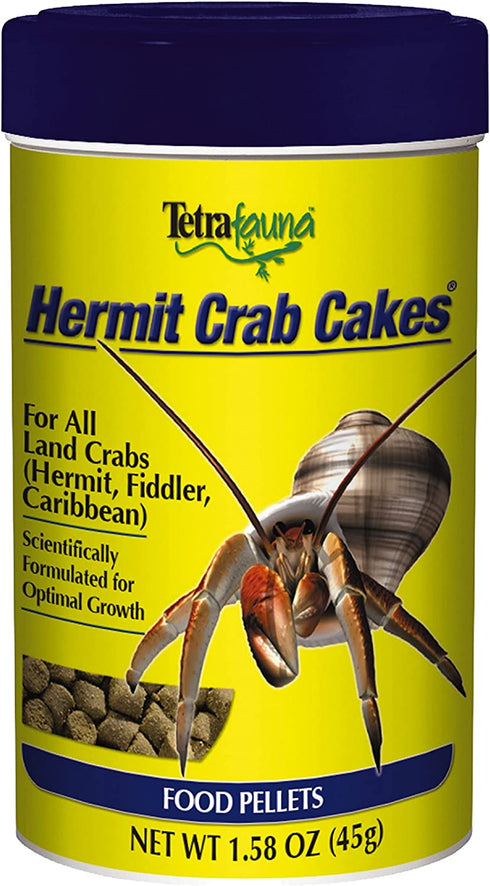 TetraFauna Hermit Crab Cakes 1.58 Ounces, Food Pellets For All Land Crabs, 100ml (16976)
