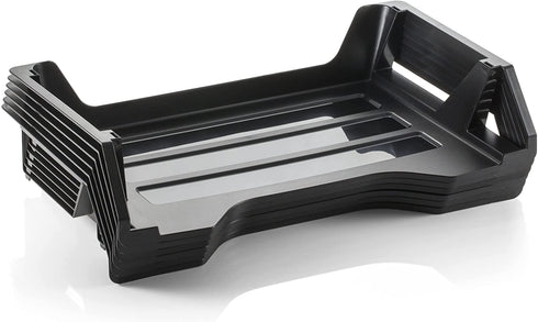 Officemate OIC Achieva Side Load Letter Tray, Recycled, Black, 6 Pack (26212)