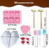 Chocolate Molds Heart Molds Set, Breakable Heart Mold 8.7inch Diamond Heart Mousse Cake Silicone Smash Molds for Baking for Valentine's Day, Birthdays, Mother's Day, Father's Day, Party (White, 62pcs)