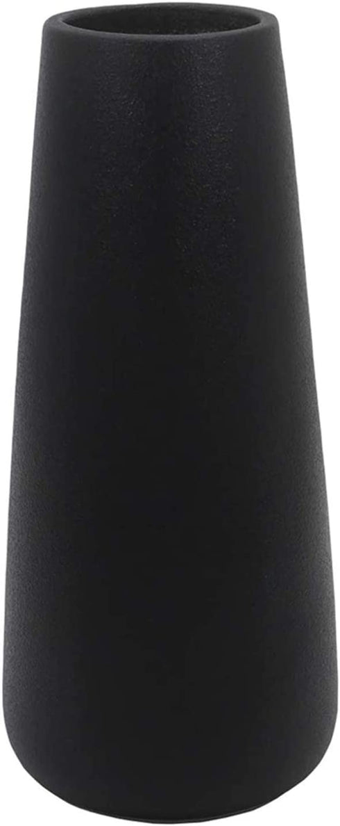 Gemseek 8 inch Black Ceramic Flower Vase, Modern Vase for Living Room Indoor Home Decor, Wedding Centerpieces/Arrangements