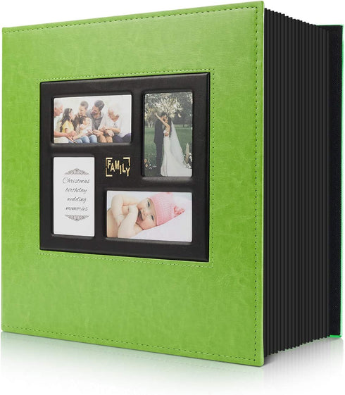 Hongxing Photo Album 4x6 700 Pockets Photos, Extra Large Capacity Family Wedding Picture Albums Holds 700 Horizontal and Vertical Photos (700Pockets, Green)