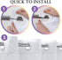 Fabric Shower Curtain No Hooks Needed - TPU Lining & No Liner Required, Hotel Shower Curtain for Bathroom with Built-in Hooks & Bottom Magnets, Waterproof, White, 71x74