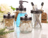 Mason Jar Bathroom Accessories Set 4 - Bronze - Mason Jar Soap Dispenser & 2 Apothecary Jars & Toothbrush Holder - Rustic Farmhouse Restroom, Bathroom Home Decor Clearance, Countertop Vanity Organizer